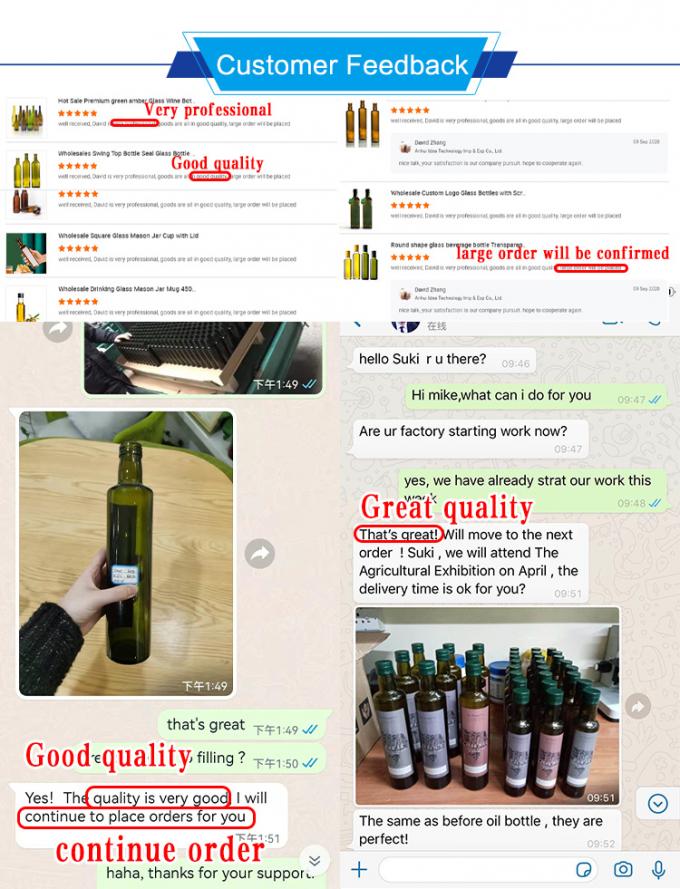 250ml Balsamic Vinegar 식용 오일 요리용 유리 병 용기 4