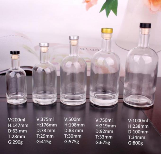 저렴한 가격750ml 플린트 유리 술 병 주문 인쇄 칵테일 위스키 럼 1