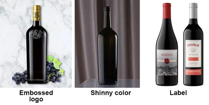 BPA 없는 유리 와인 병 검은 갈색 파란색 리슬링 병 500ml 750 ml 7