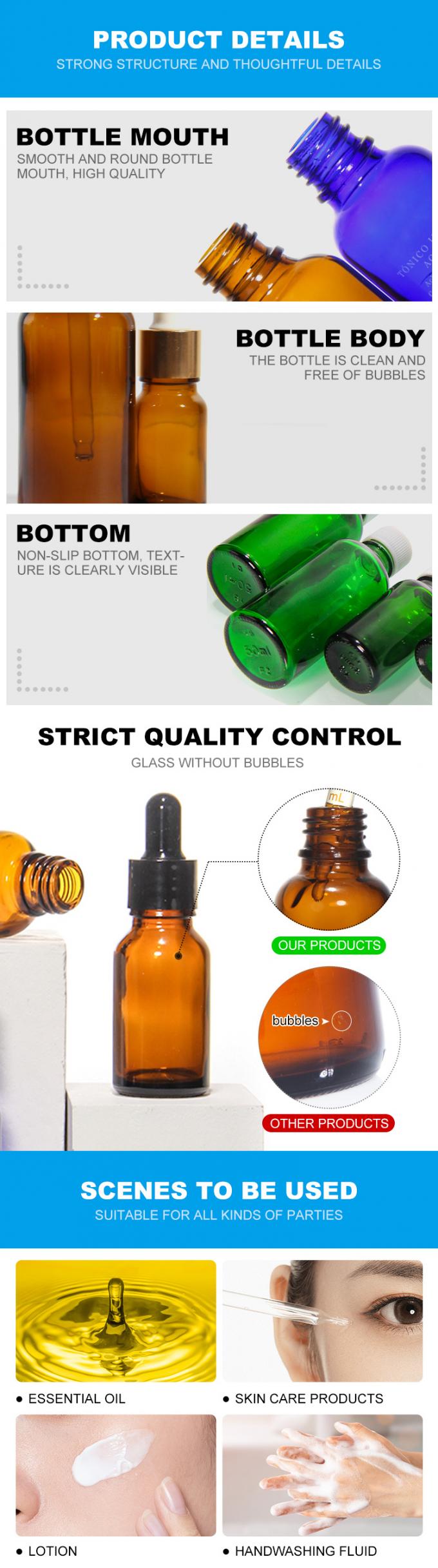OEM 5ml 10ml 1oz 앰버 글래스 드롭퍼 병 에센셜 오일 0
