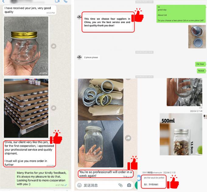 사용자 정의 디자인 8 Oz 16 Oz 식품 저장 컨테이너 뚜?? 이 있는 유리 메이슨 잔 9