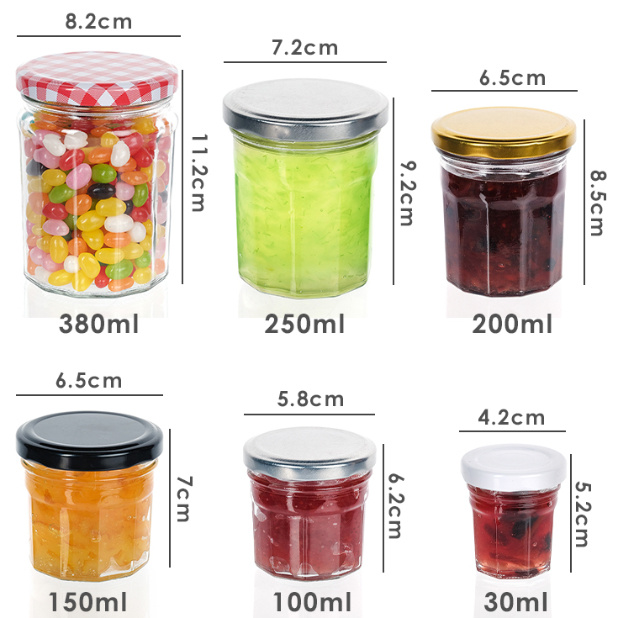 도매 맑은 둥근 유리 캔 캔 50ml 100ml 200ml 식품 저장 캔 1