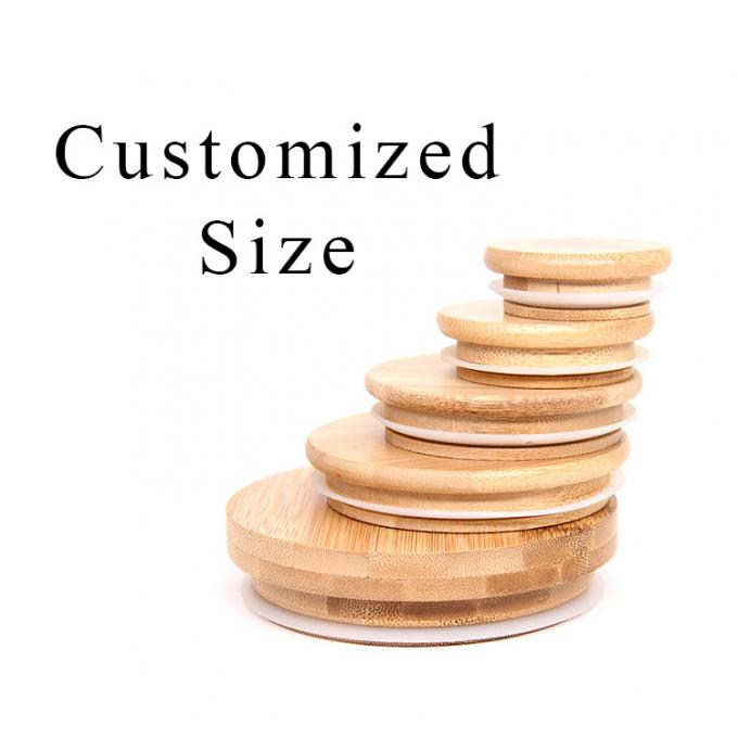 OEM 메이슨 잔 컵 뚜?? 86mm 짚 구멍과 함께 Bambu 나무 0