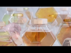 100ml 220ml 뚜?? 이 있는 육각형 유리 음식 용기