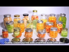 둥근 넓은 입 유리 항아리 12oz 가구용 메이슨 항아리