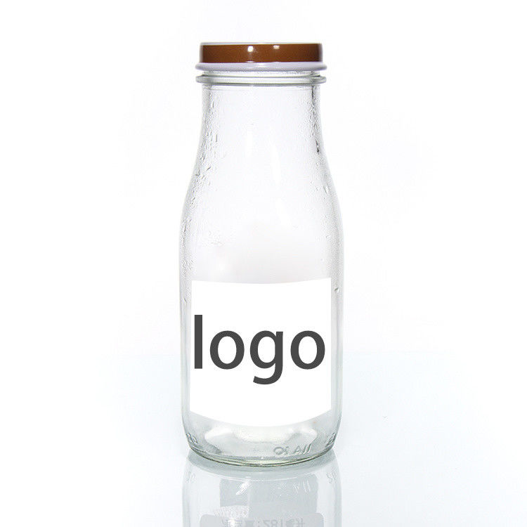 OEM 250ml 500ml 1000ml 2 리터 유리 우유 병 캔 식품 등급 둥근 모양