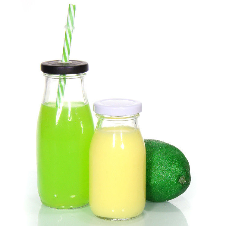 OEM 250ml 500ml 1000ml 2 리터 유리 우유 병 캔 식품 등급 둥근 모양