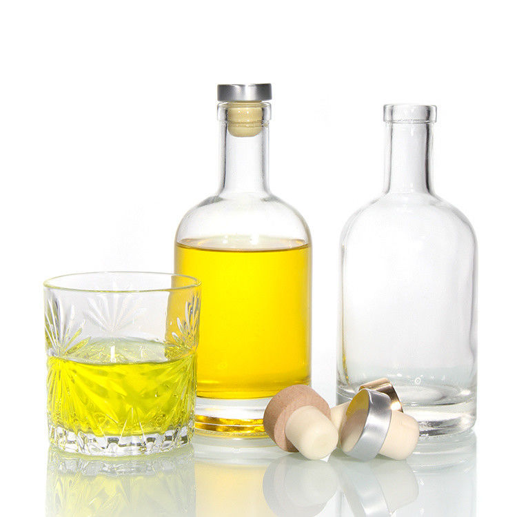 저렴한 가격 750Ml 플린트 병 음주 타원형 유리 병 위스키를 위한 맑은 음주 병