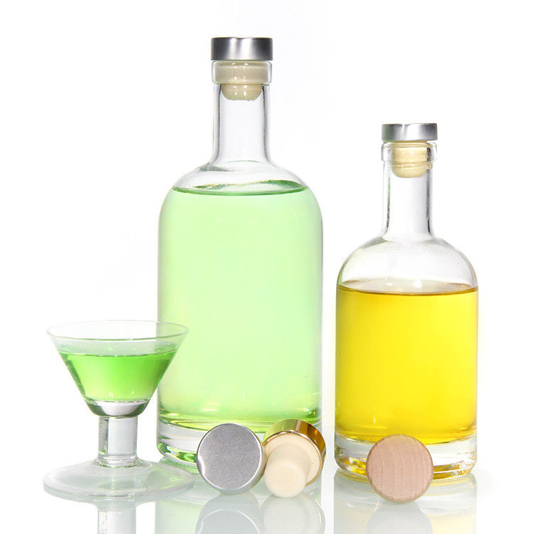 저렴한 가격 750Ml 플린트 병 음주 타원형 유리 병 위스키를 위한 맑은 음주 병