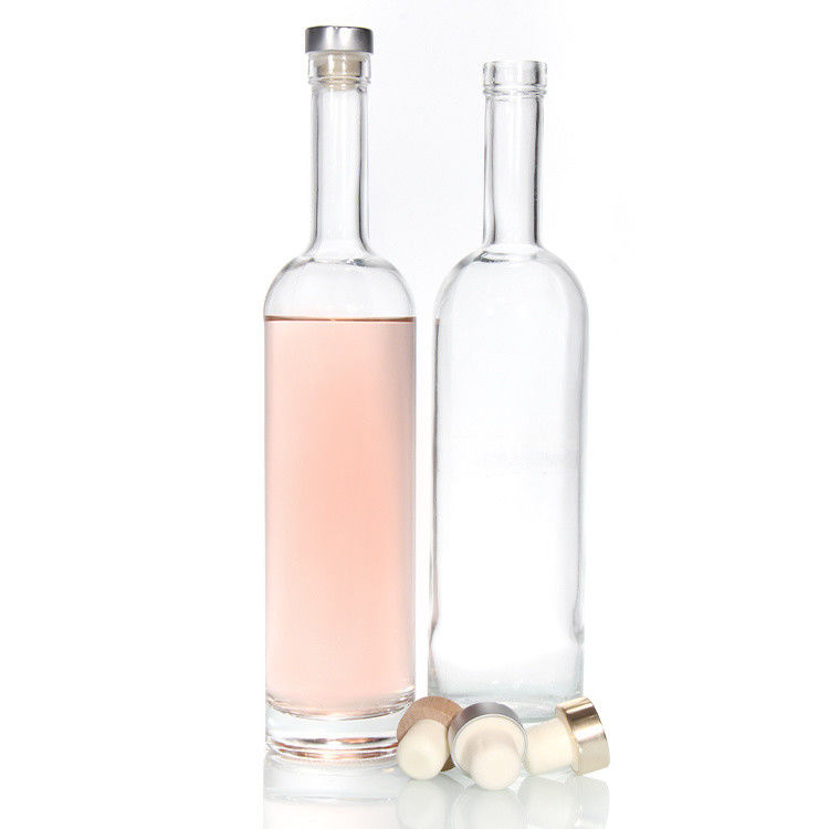 저렴한 가격750ml 플린트 유리 술 병 주문 인쇄 칵테일 위스키 럼