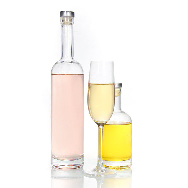 저렴한 가격750ml 플린트 유리 술 병 주문 인쇄 칵테일 위스키 럼