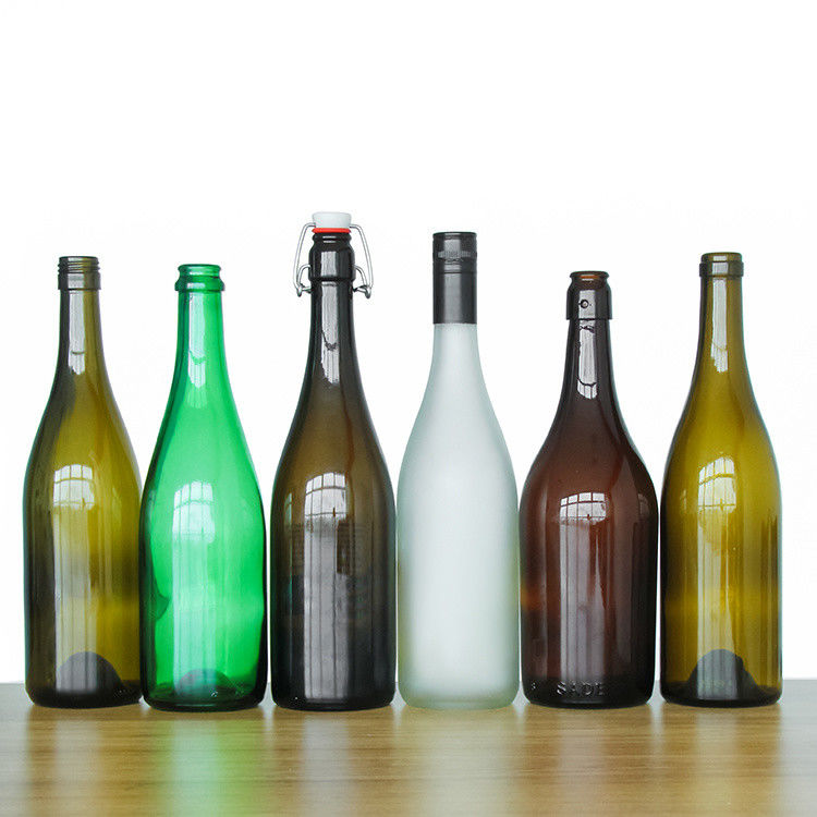 둥근 빈 위스키 보드카 유리 500ml 750ml 맑은 얼음 유리 와인 병 얼음 와인 병 술 병