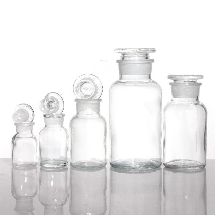 넓은 입 Amber 유리 약병 병 대용량 알약 화학 반응기 250ml 500ml