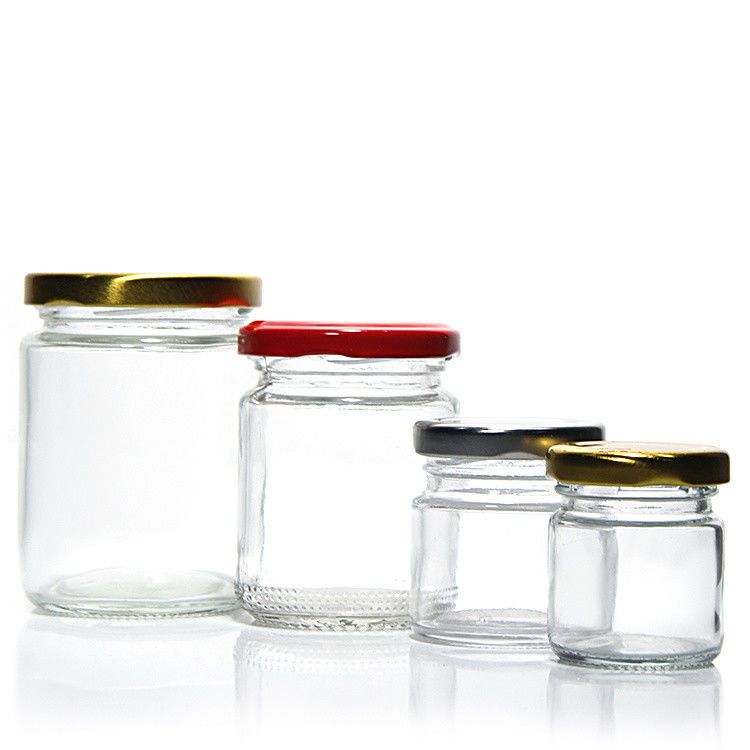 고품질 45Ml 100Ml 150Ml 350Ml 450Ml 공기 밀착 된 부엌 음식 금속 뚜?? 이있는 유리 병
