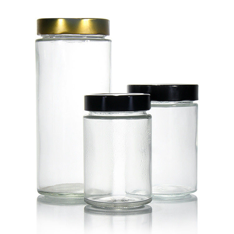 개인 레이블 380Ml 500Ml 750Ml 1L 실린더 모양의 꿀 잔 금판 뚜?? 이 있는 유리 잔