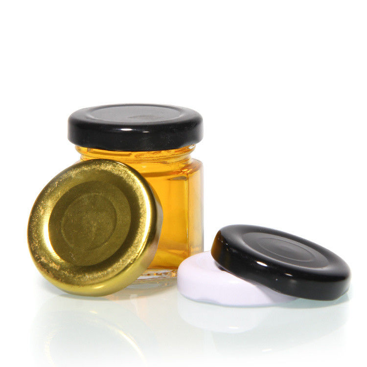 식품 패키지 20mm 38mm 48mm 63mm 맞춤 디자인 유리 병에 대한 금속 럭 캡을 돌립니다