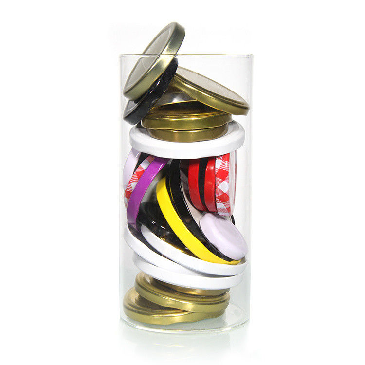 식품 패키지 20mm 38mm 48mm 63mm 맞춤 디자인 유리 병에 대한 금속 럭 캡을 돌립니다