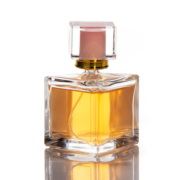 30ml 50ml 100ml 정사각형 육각형 향수 병 유리 병에 펌프 스프레이어와 함께 크리스탈 캡