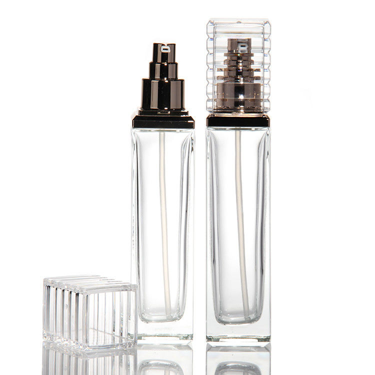 30ml 50ml 80ml 100ml 투명 유리 펌프 병 세럼 에센셜 오일 향수 로션