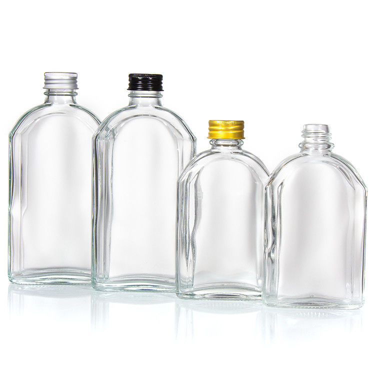 개인 맞춤형 350Ml 500Ml 평면 투명한 술 유리 평면 병 알루미늄 뚜??