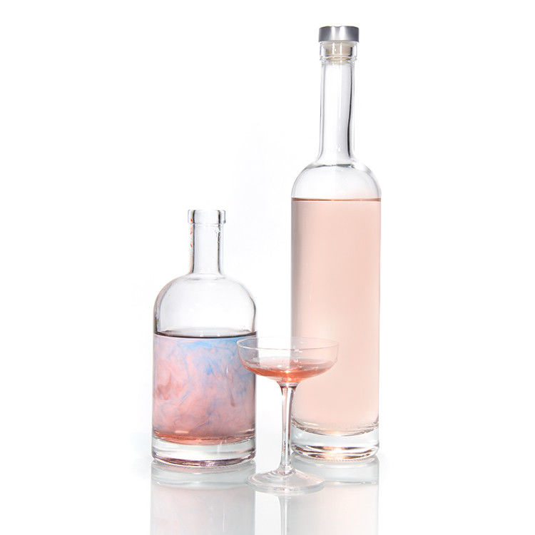 12온스 헤비 베이스 보드카 병 750ml 맑은 보르도 유리 음주 병