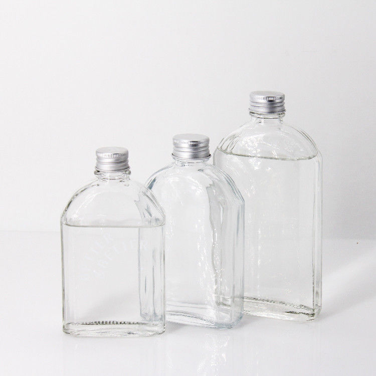 새로운 디자인 200Ml 250Ml 300Ml 투명 술 유리 평면 병