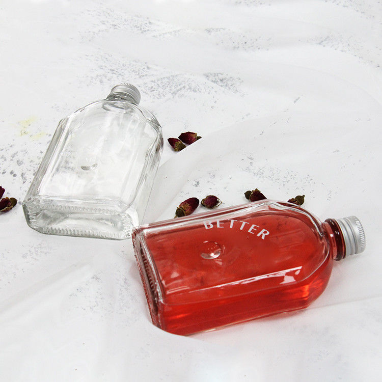 새로운 디자인 200Ml 250Ml 300Ml 투명 술 유리 평면 병