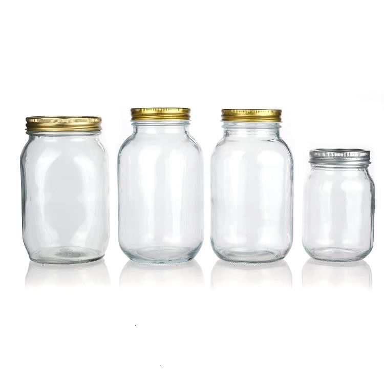사용자 정의 디자인 8 Oz 16 Oz 식품 저장 컨테이너 뚜?? 이 있는 유리 메이슨 잔
