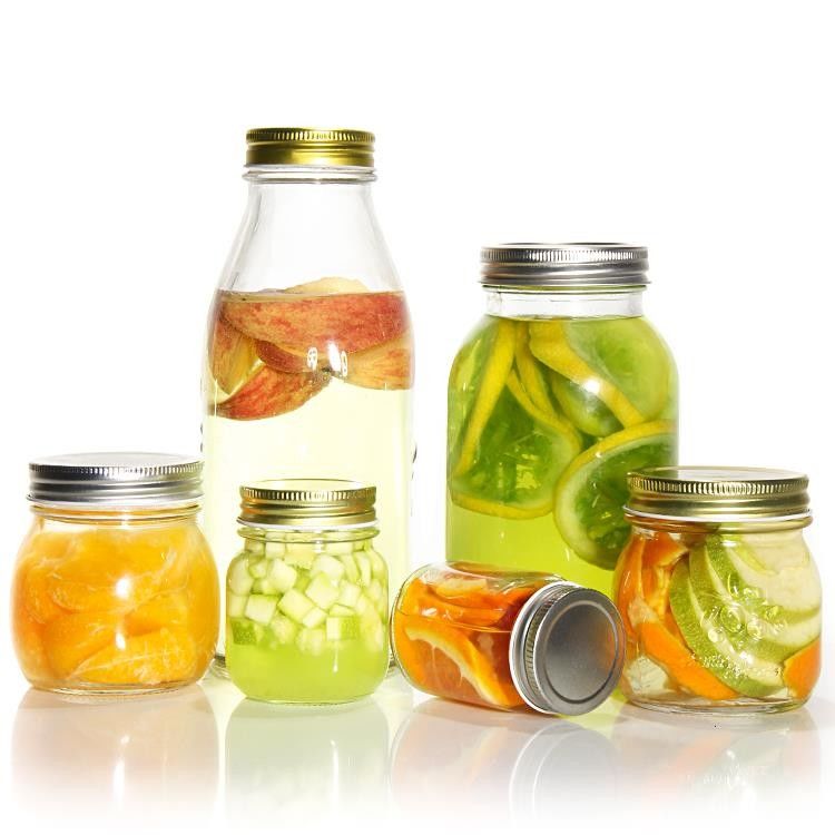 사용자 정의 디자인 8 Oz 16 Oz 식품 저장 컨테이너 뚜?? 이 있는 유리 메이슨 잔
