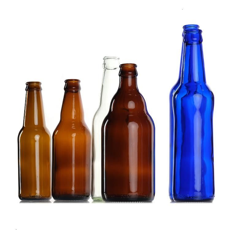 고품질의 녹색 앰버 맥주 유리 병 맑은 뜨거운 스탬핑 음료 맥주