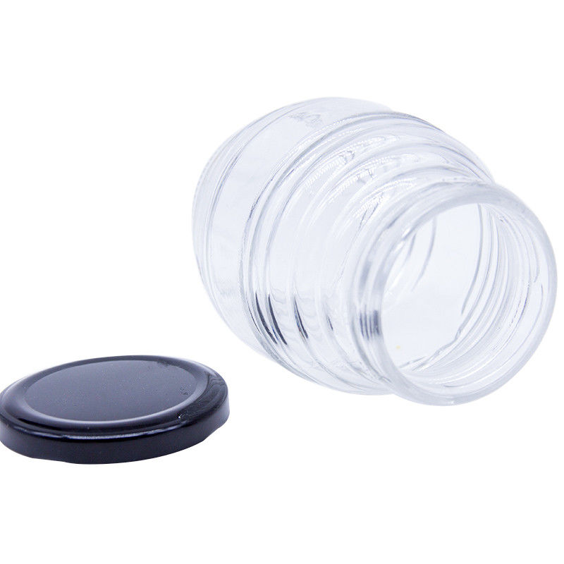 맞춤형 2oz 3oz 100Ml 500Ml 1000Ml 금속 뚜?? 이 있는 투명한 유리 꿀 잔