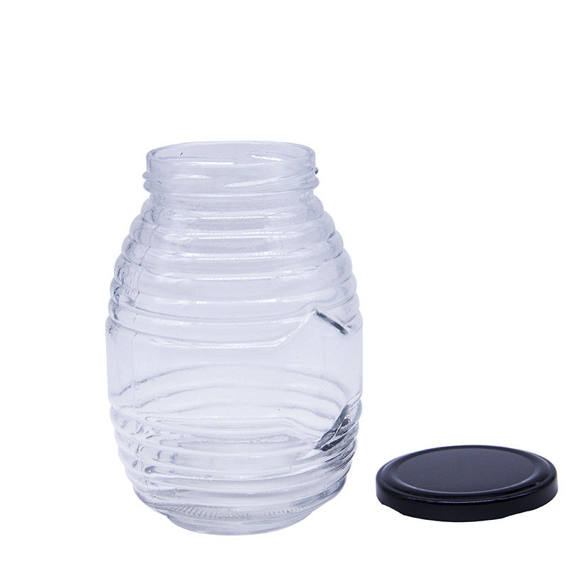 맞춤형 2oz 3oz 100Ml 500Ml 1000Ml 금속 뚜?? 이 있는 투명한 유리 꿀 잔
