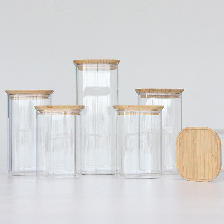 사용자 지정 광장 370ml 500ml 730Ml 꿀 저장 유리 음식 잔 저장용 잔