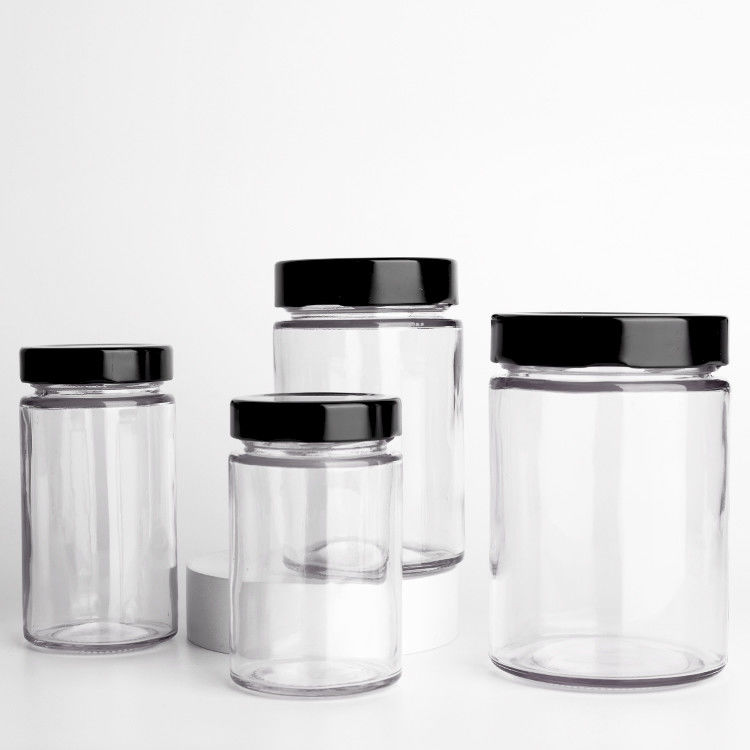 도매 원형 유리 피클 잔 195ml 240ml 350ml 꿀 향신료 칠리 소스 토마토 페이스트 젤리 유리 잔