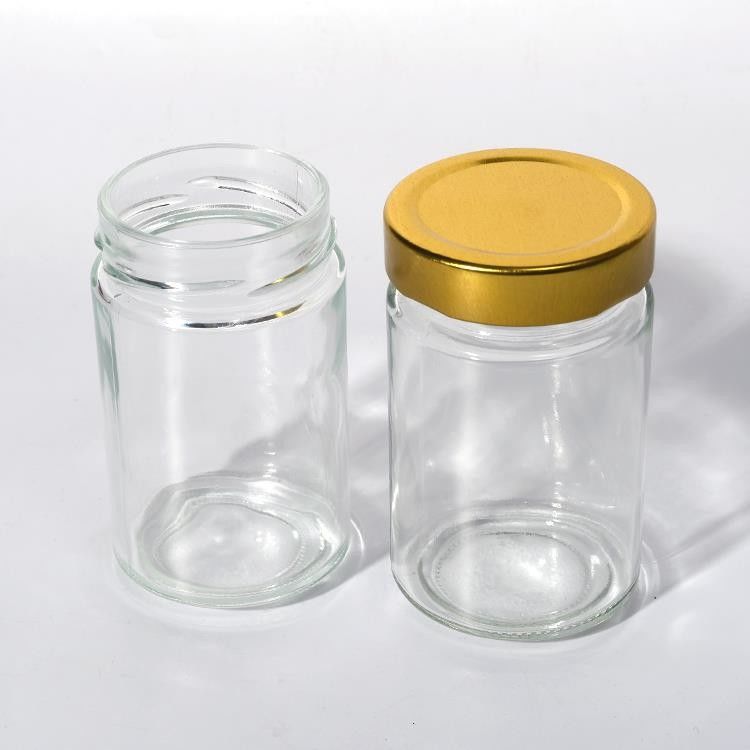 식품 공장 사용 1oz 4Oz 8Oz 둥근 모양 맑은 빈 저장 용기 유리 젤리 햄 꿀 소스 잔