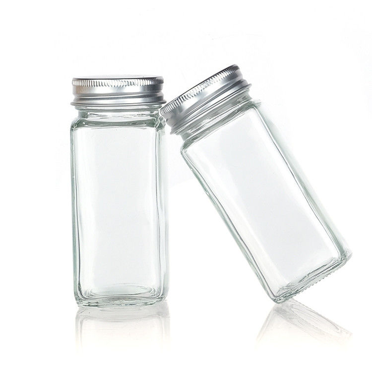 120Ml 90Ml 유리 향신료 병 쉐이커 뚜?? 을 붓기 사각형 4oz 향신료 병 부엌