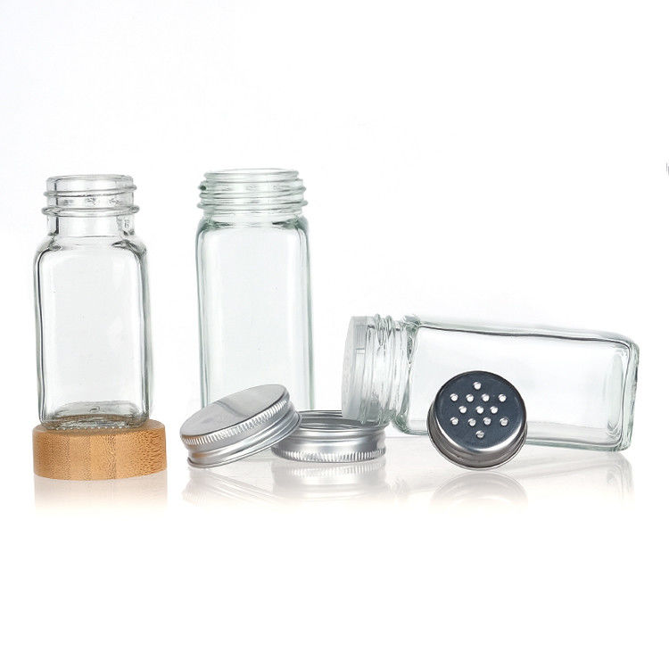 120Ml 90Ml 유리 향신료 병 쉐이커 뚜?? 을 붓기 사각형 4oz 향신료 병 부엌