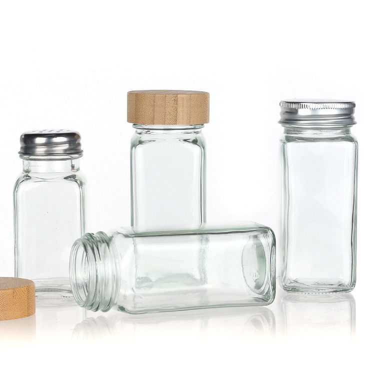 주방 가구 사각형 저장 용기 4oz 향신료 병 다양한 뚜?? 과 유리 향신료 캔