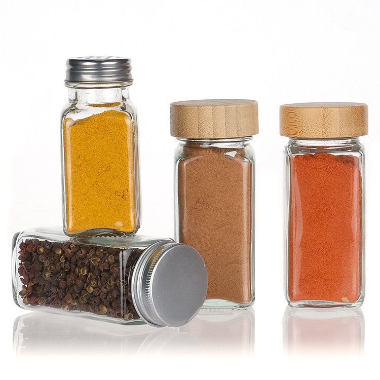 주방 가구 사각형 저장 용기 4oz 향신료 병 다양한 뚜?? 과 유리 향신료 캔