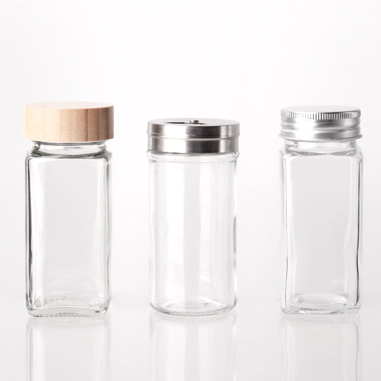 3.5온스 100ml 부엌 액세서리 향신료 유리 향신료 잔 설탕 소금 후추를 위해 설정