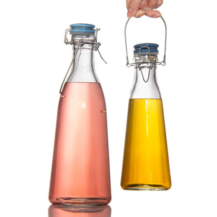 빈 250ml 500ml 750ml 유리 병과 쉽게 스윙 스냅 캡 음료 주스 맥주 보드카 위스키