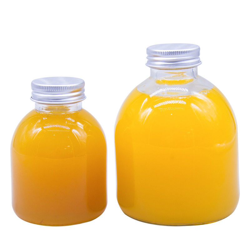 맞춤형 플래스크 유리 병 200ML 평면 유리 알루미늄 캡과 함께 차가운 양조 커피 주스 병
