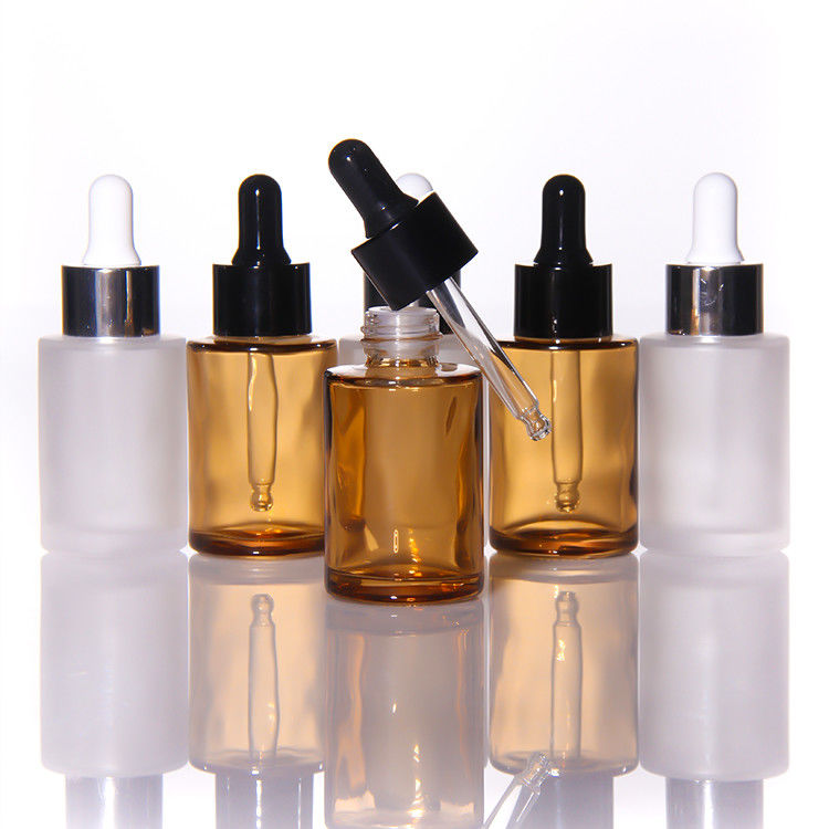 빈 15ml 30ml Frosted Glass Face Oil Serum 병 포장 유리 펌프 화장품 세럼 오일 드롭퍼 병