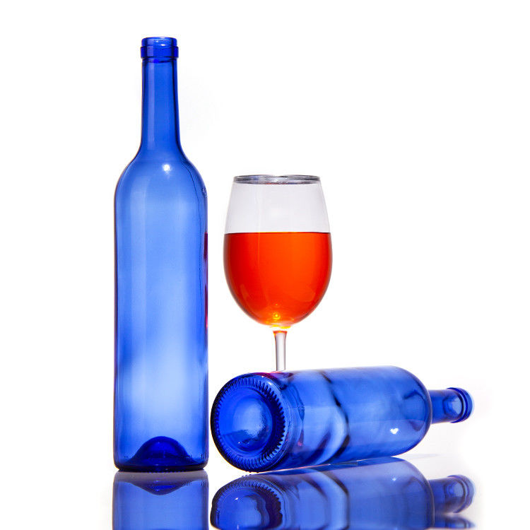 빈 올리브 블루 앰버 750ml 맥주 건조 빨간 와인 술 유리 병 뚜??