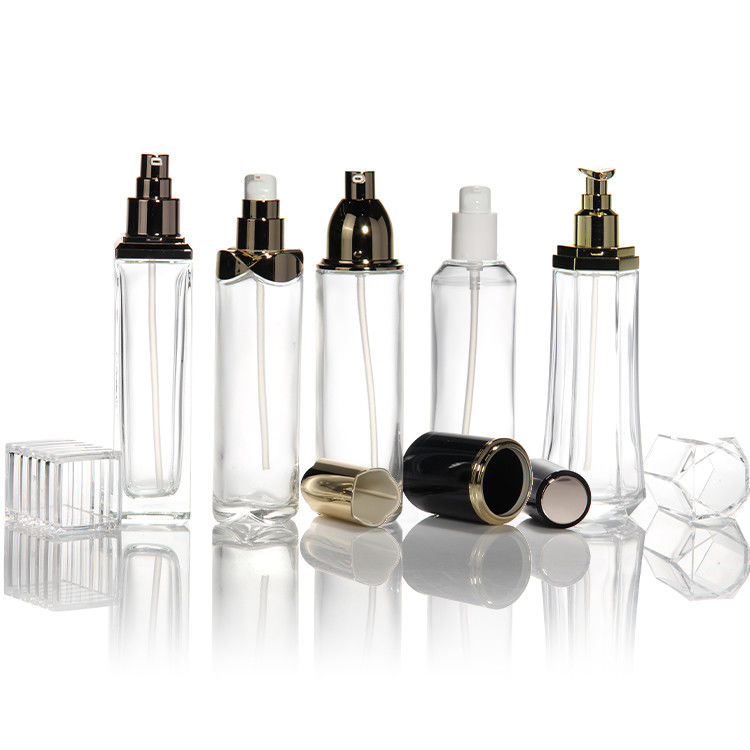얼굴 크림 화장품 유리 병 에센셜 오일 병 100ml 150ml 로션 펌프로 포장 화장품