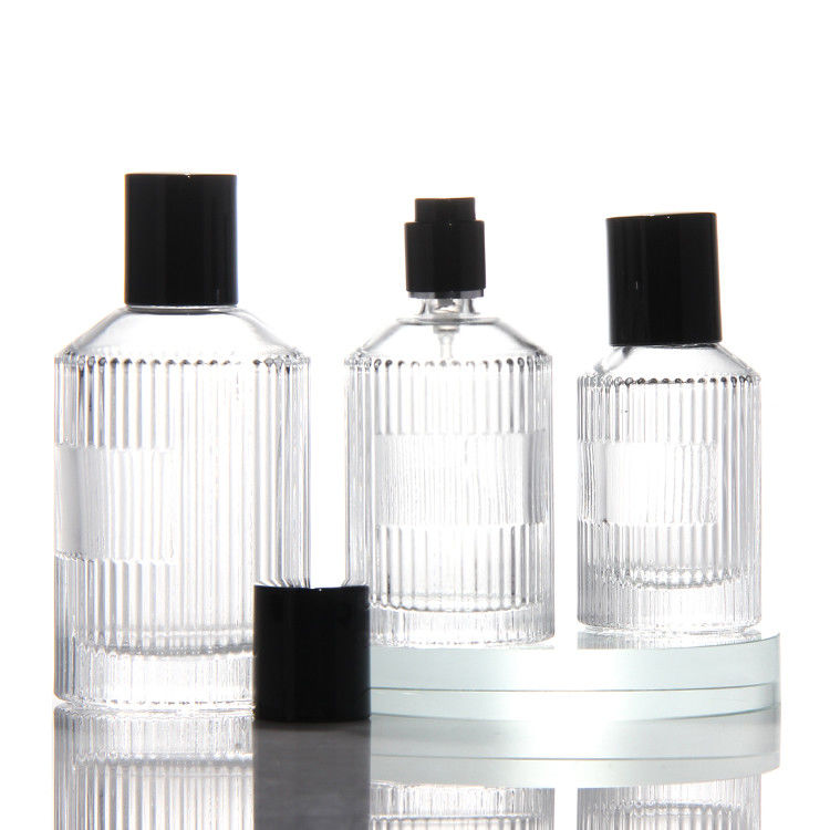 실린더 투명한 향수 병 OEM 50Ml 유리 향수 병 선물 상자 펌프 스프레이어