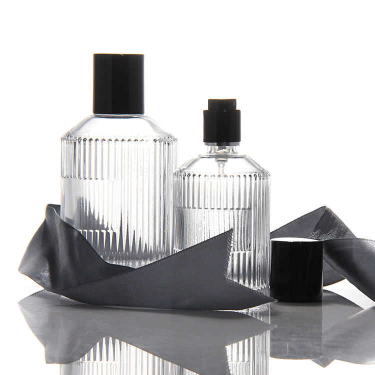 실린더 투명한 향수 병 OEM 50Ml 유리 향수 병 선물 상자 펌프 스프레이어