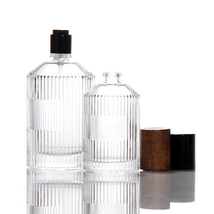 실린더 투명한 향수 병 OEM 50Ml 유리 향수 병 선물 상자 펌프 스프레이어