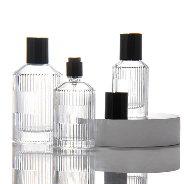실린더 투명한 향수 병 OEM 50Ml 유리 향수 병 선물 상자 펌프 스프레이어