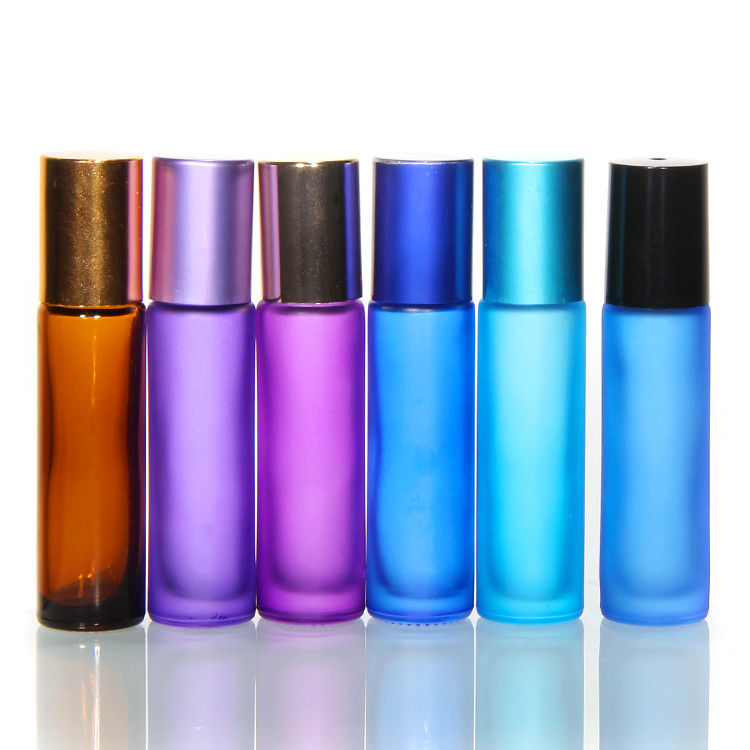 새 에센셜 오일 롤러 유리 병 스틸 볼 10ML 롤러 병 앰버 롤 온 향수 병